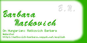 barbara matkovich business card